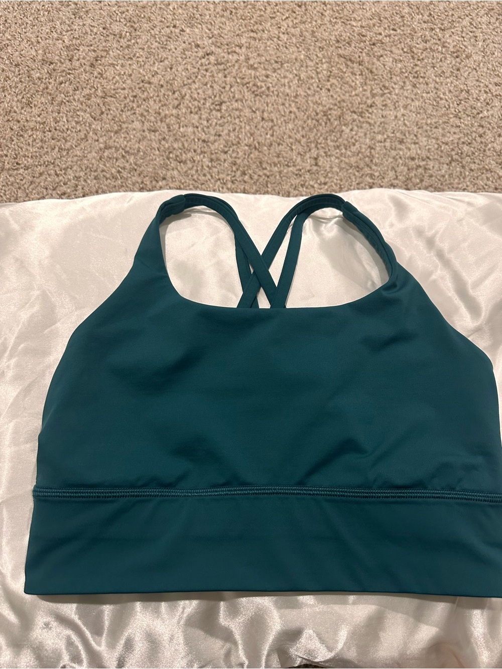 Lululemon Energy Longline Bra size 8 in color Storm Teal - Picture 5 of 9